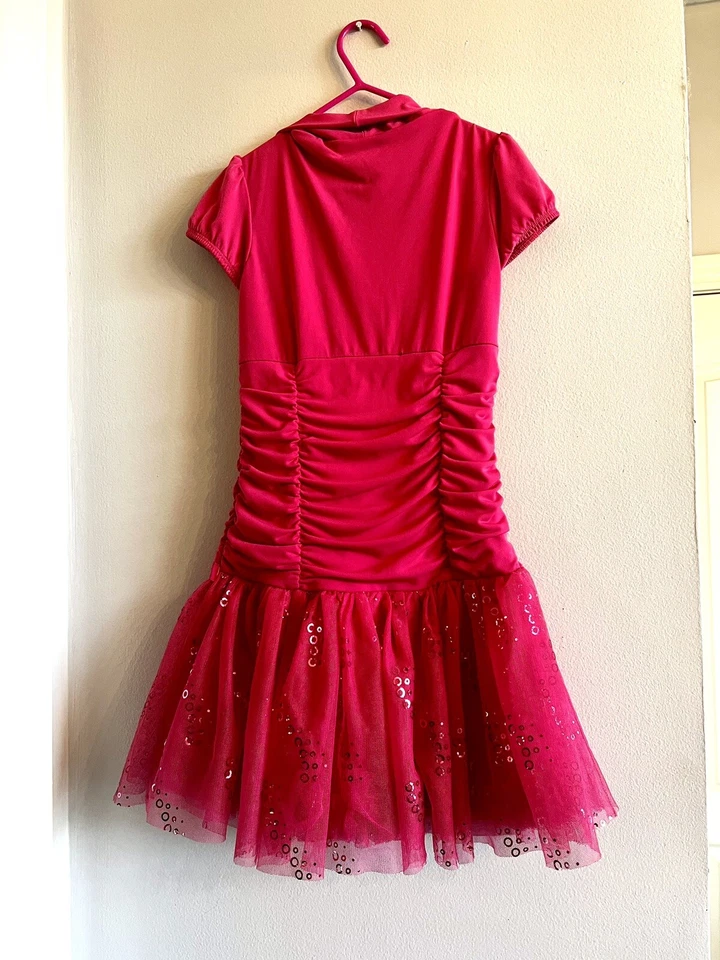 女孩 Amy Byer 连衣裙粉色合身喇叭尺寸 6X — 第 2/4 张图片