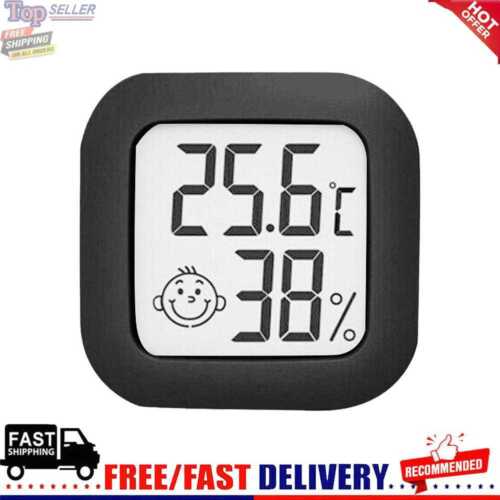 Elektronisches Thermometer Hygrometer LCD Digital Temperatur Luftfeuchtigkeit Messgerät (schwarz) - Bild 1 von 10