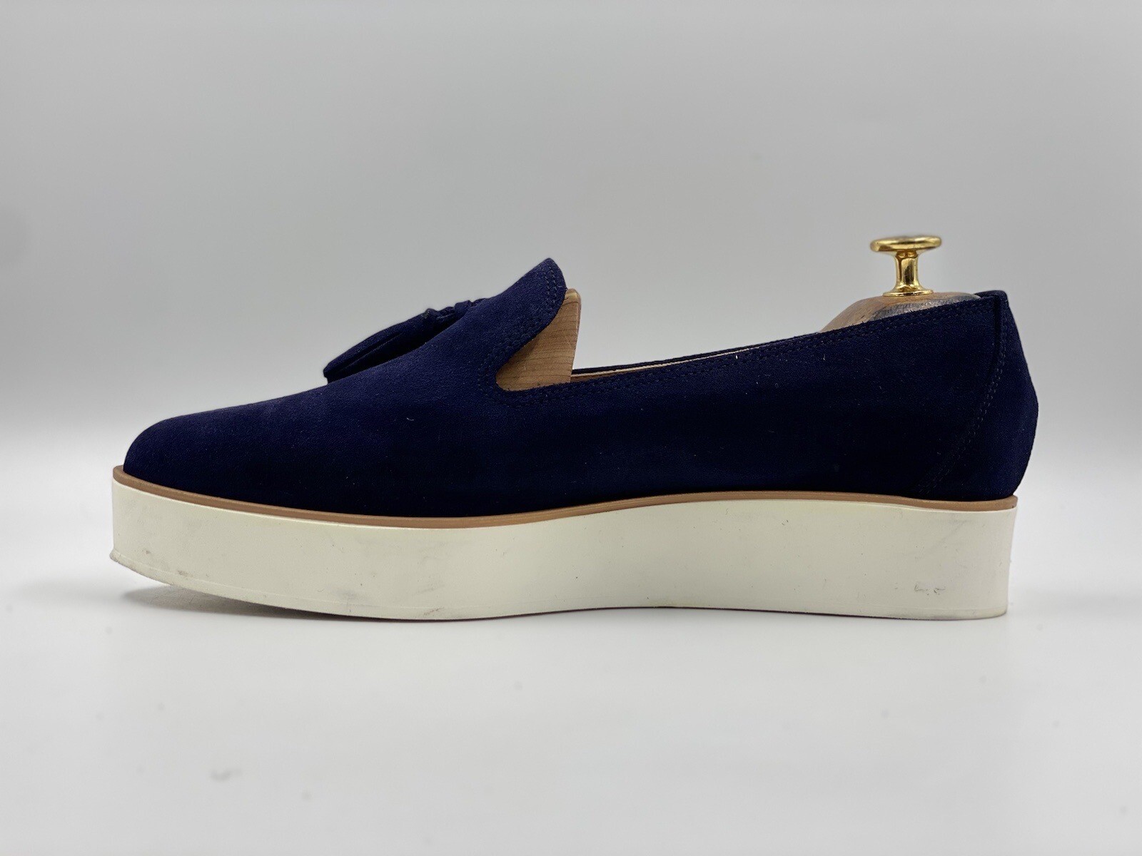 Moda In Pelle Elzo Women’s Blue Suede Flatform Loafers UK Size 8 eBay