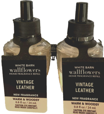 Bath Body Works VINTAGE LEATHER  Wallflower refill  Bulbs 2pc Suede Patchouli