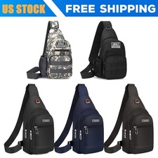 Mens Backpack Canvas Sling Bag Chest Shoulder Fanny Pack Crossbody Sport Travel