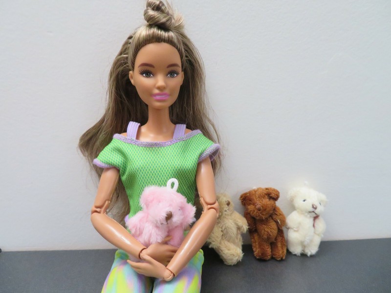 4 pcs for Barbie Blythe BJD Doll Miniature Plush  Teddy Bear 4.5 Cm
