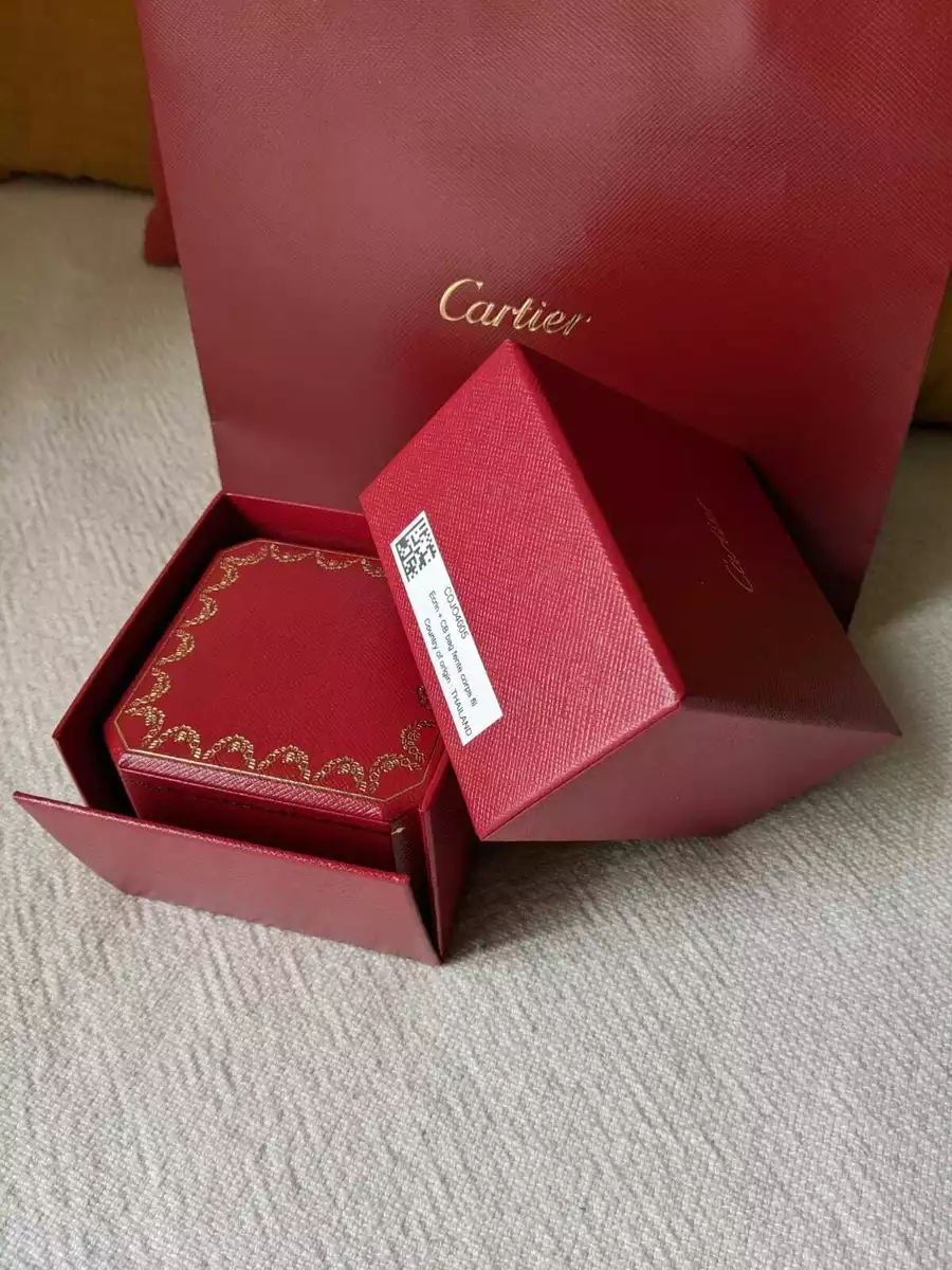 Authentic Cartier Love Trinity JUC bracelet bangle cuff lined box paper bag  Red ref.523098 - Joli Closet