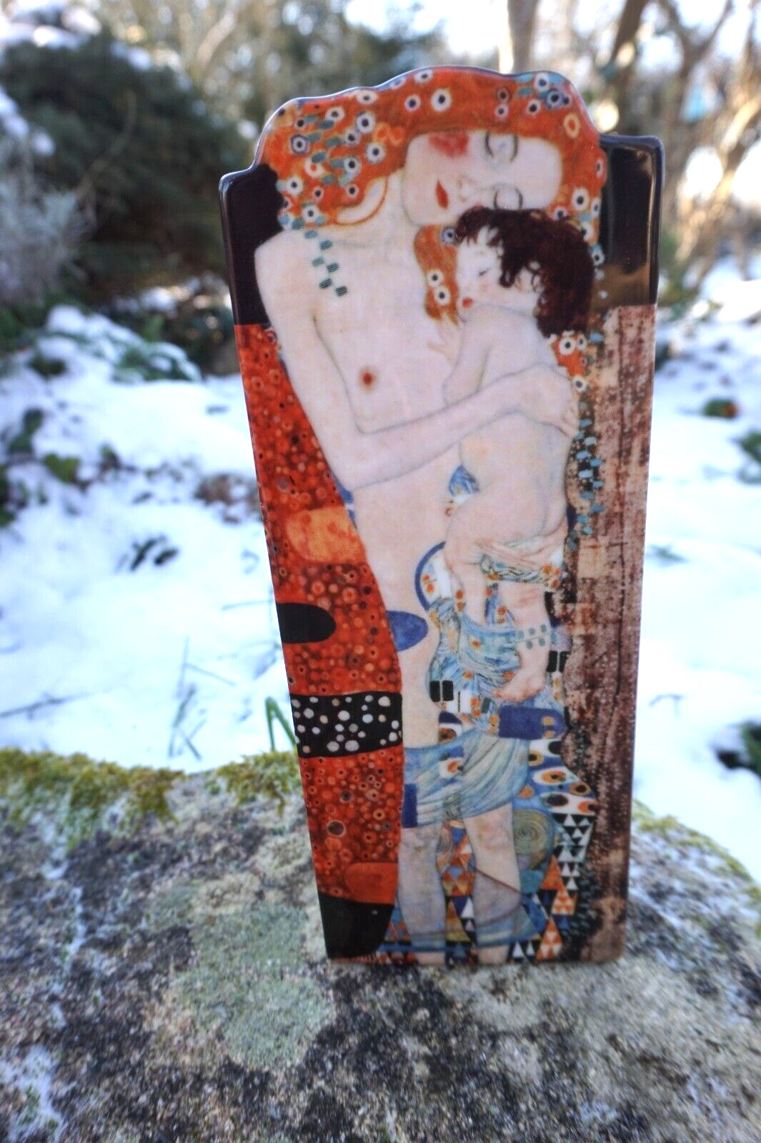 Vase Klimt 23cm pour une décoration de salon élégante inspirée des Trois Âges de la Femme