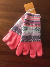 NWT Gymboree Pink Fair Isle knit Gloves size Large