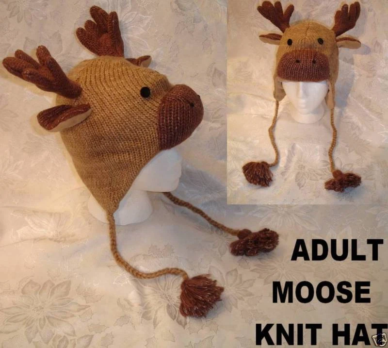 MOOSE HAT knit FLEECE LINED thidwick bullwinkle delux original ADULT costume cap
Opens in a new wind