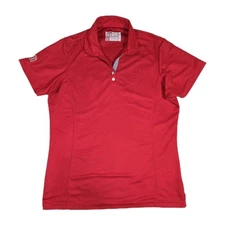 Chick Fil A Team Uniform Polo Shirt Womens Large Red Short Sleeve Employee 