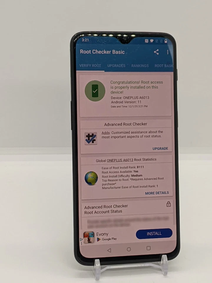 Rooted OnePlus 6T 128GB Black Android Magisk Rooted Smartphone A6013 8GB RAM - Image 3 of 4