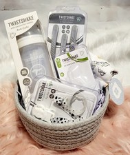 Luxury Baby Gift Hamper | Newborn Essentials Basket | Twistshake Feeding Set