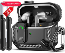 MCTOPZO Safety Lock Case for Samsung Galaxy Buds3 FE/3/3 Pro Black F-black