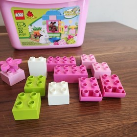Lego Duplo Pink Brick Box Set 4623 Bunny Garden Toddler Incomplete Missing Bowl