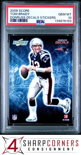 2008 SCORE DONRUSS DECALS STICKERS TOM BRADY PATRIOTS PSA 10