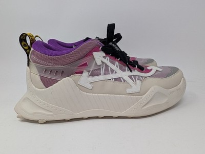 Off-White Odsy-1000 Mens Size 43 US 10 Cream Pink Purple Low Top Sneaker Shoes