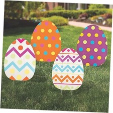 Jumbo Easter Eggs Yard Signs 4-Pack - Large 18x24.5 Outdoor Easter