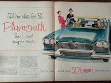 Original 1957 Plymouth 1958 Double Page Magazine Ad Macleans Automobilia