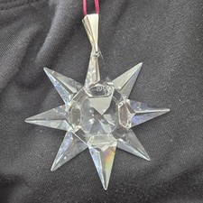 1991 Primo Annuale Swarovski Argento Cristallo Ornamento Natale Vacanze Senza Scatola Top