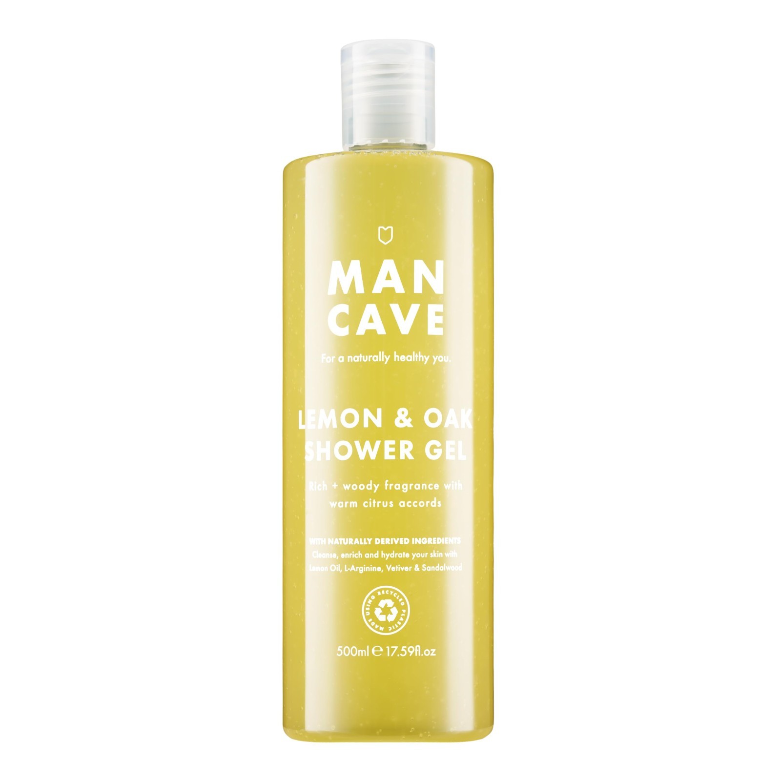 ManCave Lemon and Oak Shower Gel 500ml Body Wash Rich Woody Fragrance