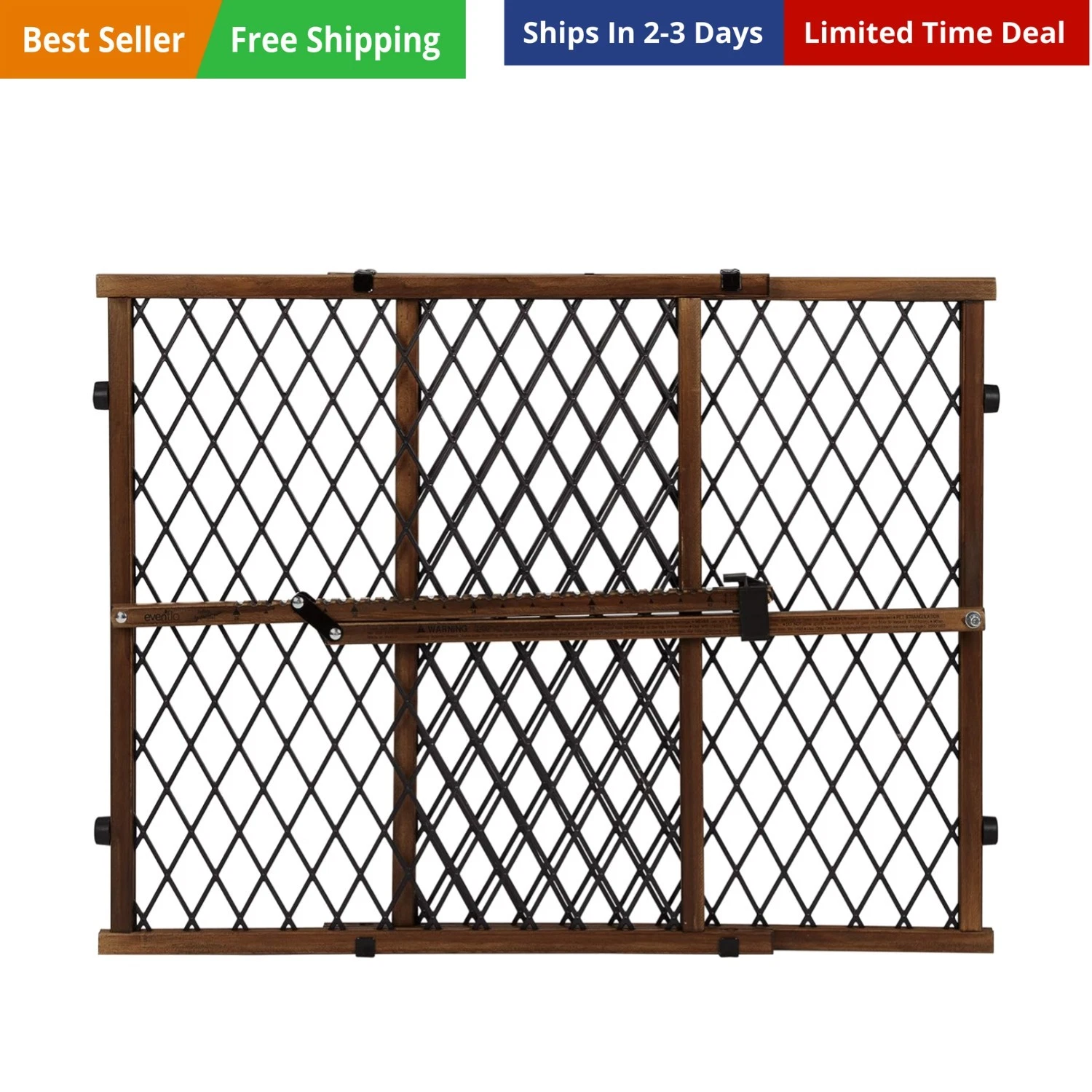 Position & Lock Adjustable Wood Baby Gate Farmhouse Collection