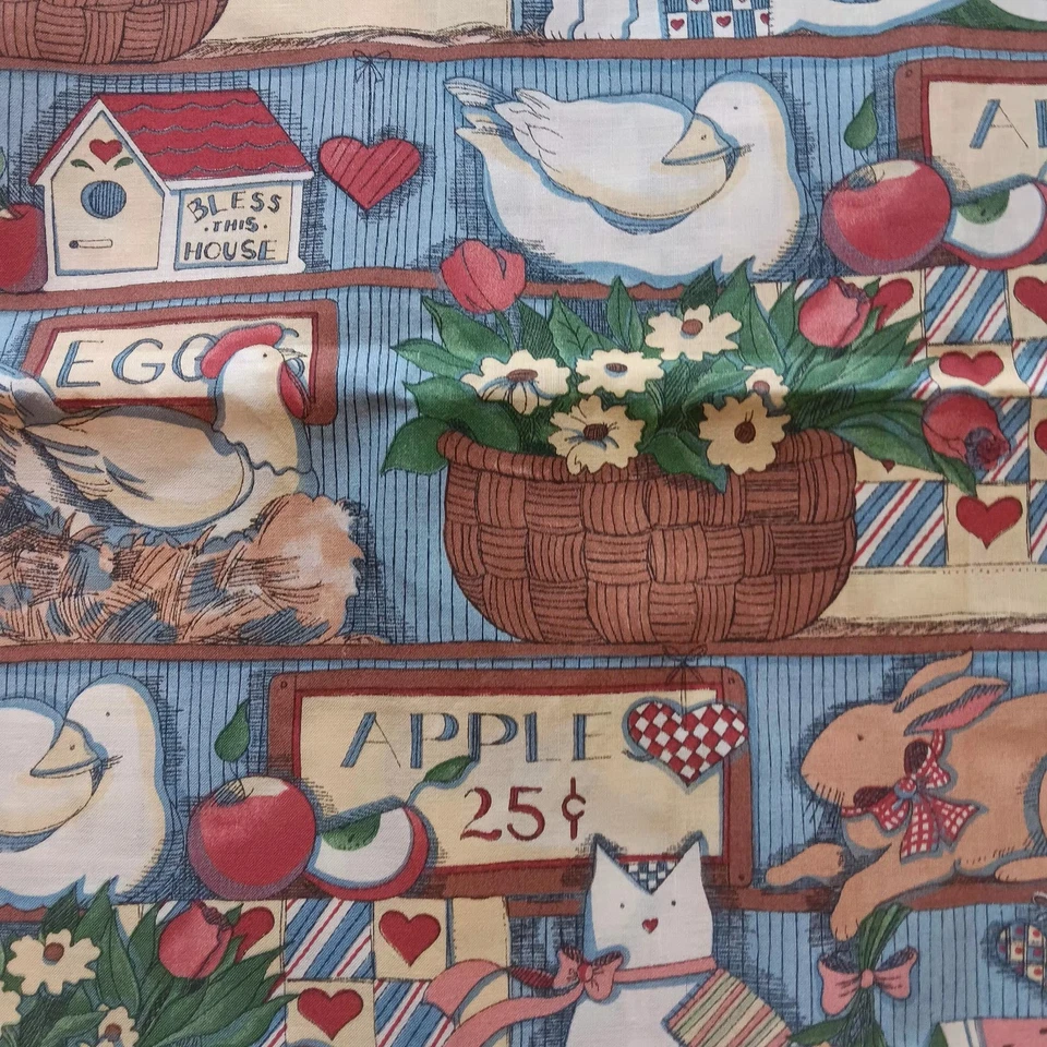 Vintage 1993 Susan Winget Fabric Traditions Country Shelf Cotton Fabric 45” 1YD - Image 3 of 4