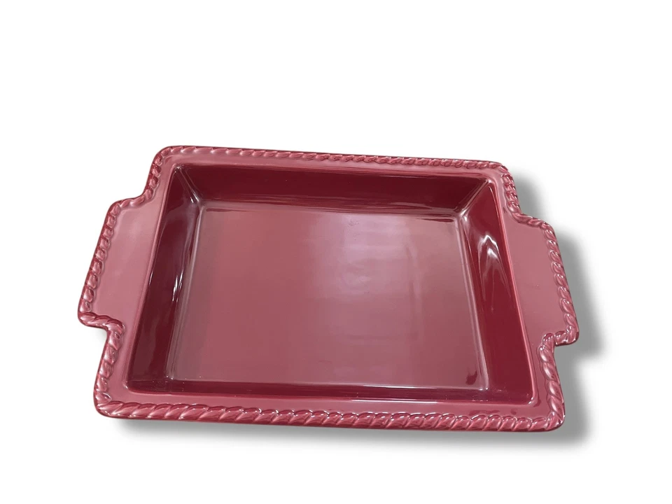 GG Collection Burgundy Gracious Goods Rectangular Baker 17 in x 10.5 in Handled - Image 2 of 4