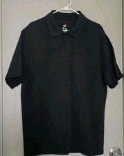 Hanes Mens X-Temp Polo Black XL