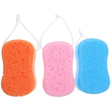 3 Pcs Bathing Sponge Shower Ball Thickened PU Material Body Cleaner