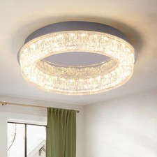 Modern LED Ceiling Light 20W Chrome Flush Mount Lamp for Bedroom Living Room