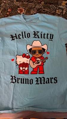 Bruno Mars x Hello Kitty Romantic Tour T-Shirt Grau Gr. M Neu