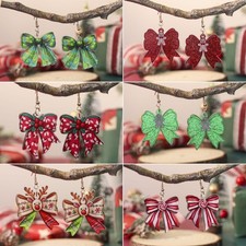 6 Pairs of Christmas Bow Earrings, Stylish and Festive Acrylic Earrings
