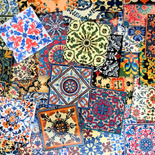 50 PCS Mosaic Tiles Sticker Pack Mexican Talavera Backsplash Art Decor Stickers