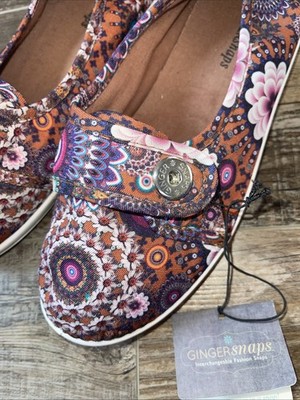 Ginger Snaps Shoes Interchangeable Snaps NEW Size 8 Women s Unique HTF