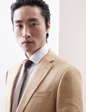 M&S - Autograph Mens Sand Linen Single breasted Suit jacket