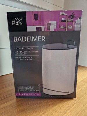 Mülleimer Kosmetikeimer Badeimer Toiletteneimer EASY HOME 5 Liter Weiß Neu OVP 
