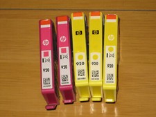 New Genuine 5 Pack OEM HP 920 2 Magenta, 3 Yellow Ink Cartridges Pack 2020
