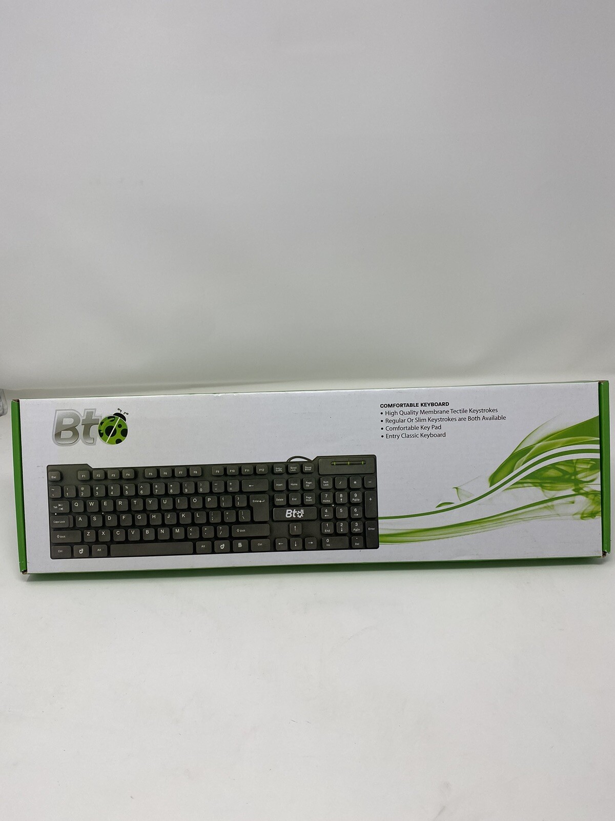 BT Brand 104-Key Wired Keyboard Green Box Generic Tactile Sw