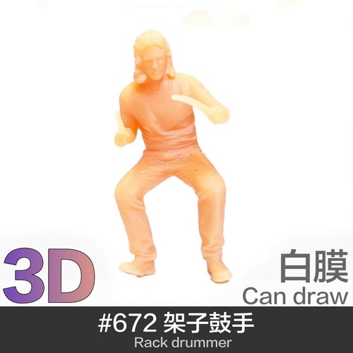 1:64 rock band drums drummer original 3D design doll model alloy car model - Picture 21 of 22