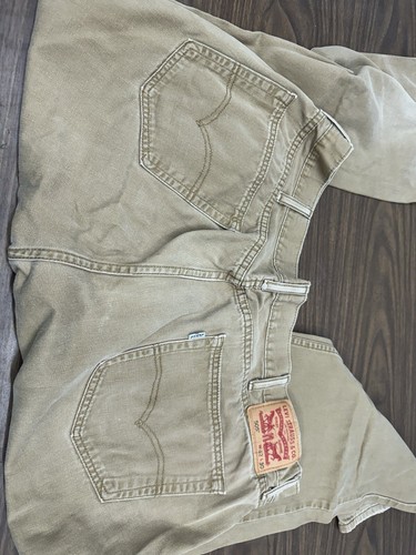 Levis Mens 505 Jeans Size 42x30 Khaki Beige Brown Work Pants Levi Strauss - Picture 8 of 10