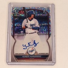 2023 Bowman Chrome YEINER FERNANDEZ Bowman 1st AUTO Sparkle /299 Dodgers #CPA-YF