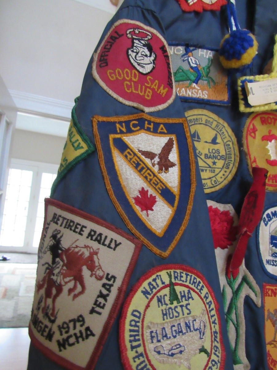 LOADED! vintage 1970's camping patch jacket 70+ PATCHES