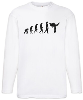Karate Evolution Langarm T-Shirt Human Coach Fun Sports Martial Arts Geek