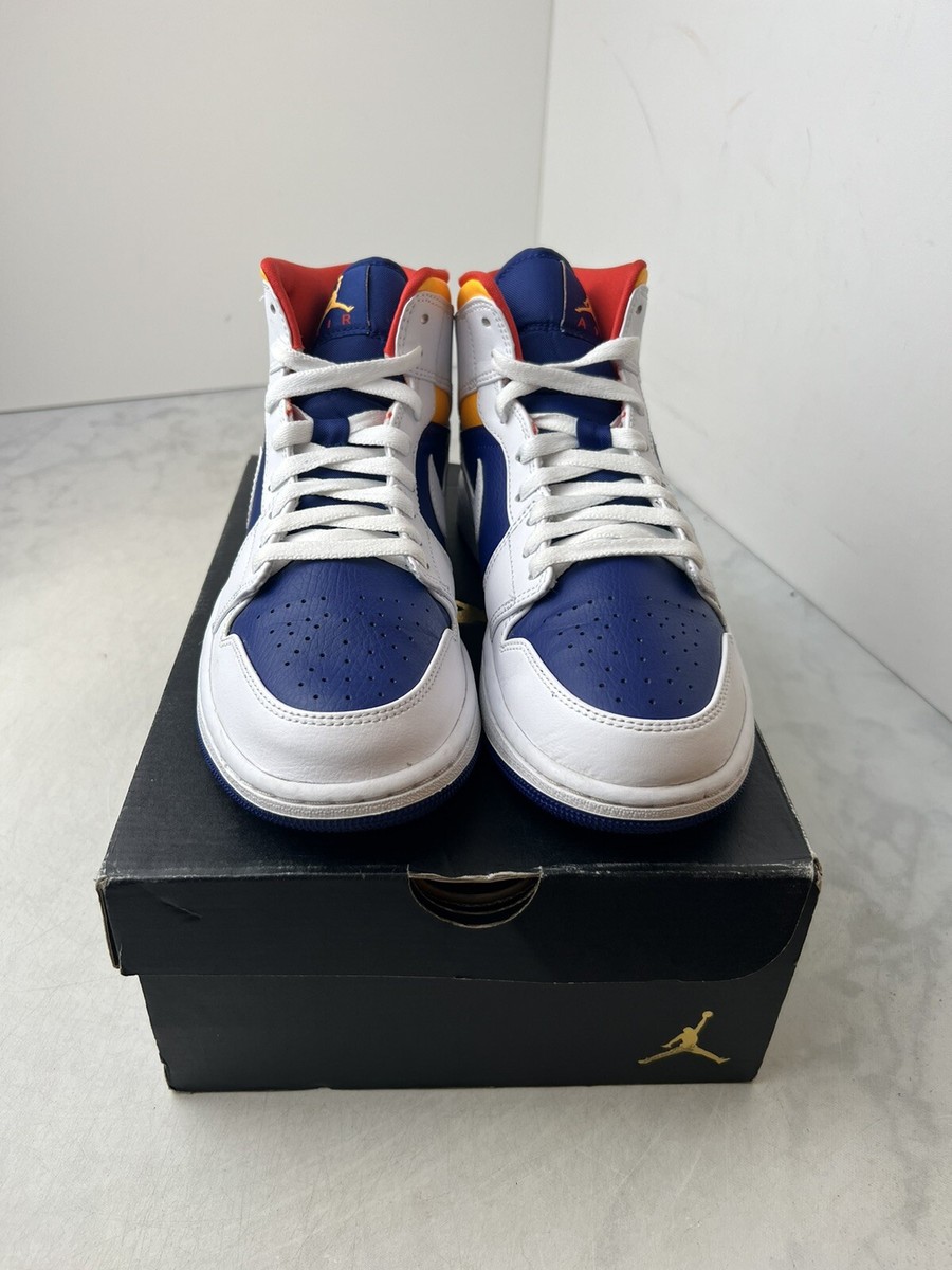 aj1 mid royal blue laser orange