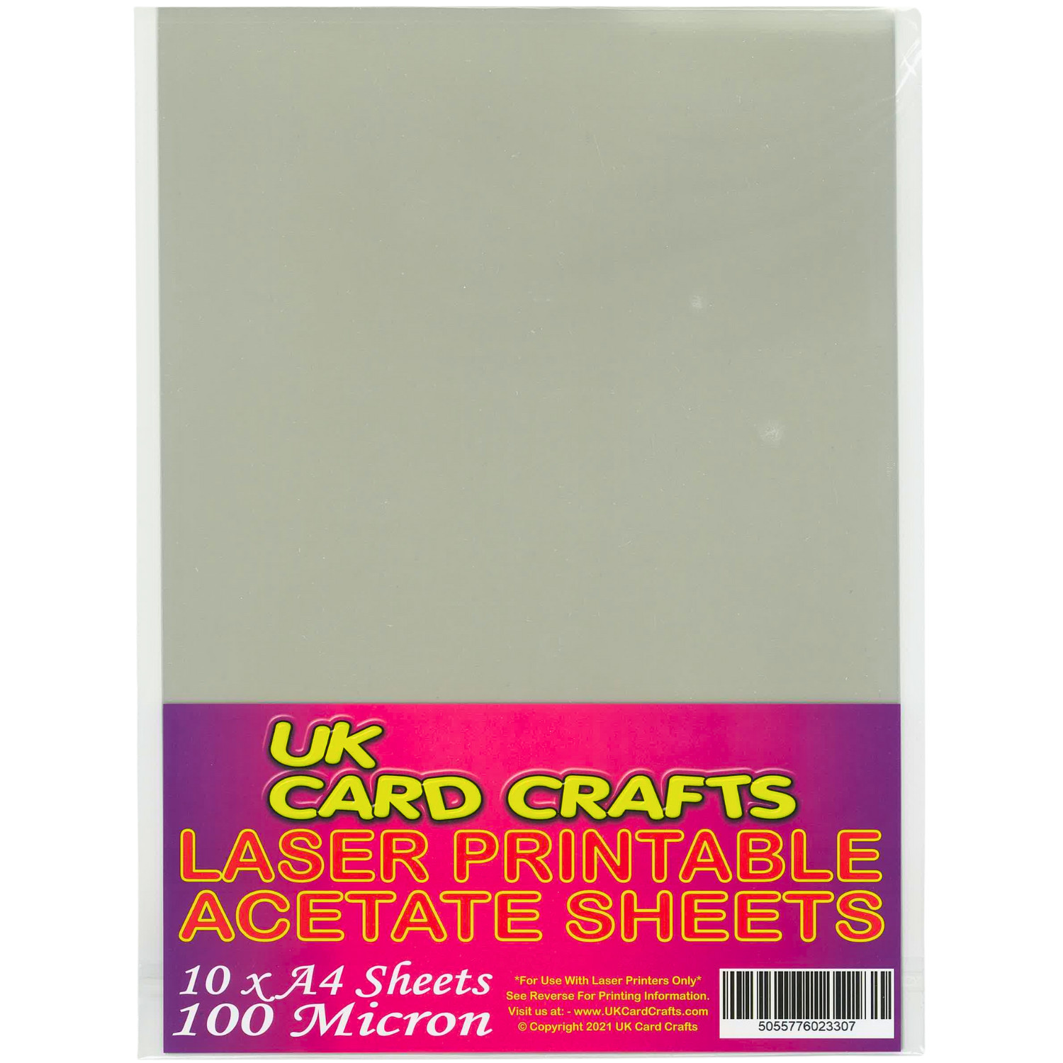 Laser Printable A4 Acetate Sheet Film x 10 Sheets