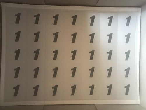 4 Cent/ Stück 875 Startnummern Set 1-25 selbstklebend Bogen Zahl Ziffern Nummer - Bild 2 von 3
