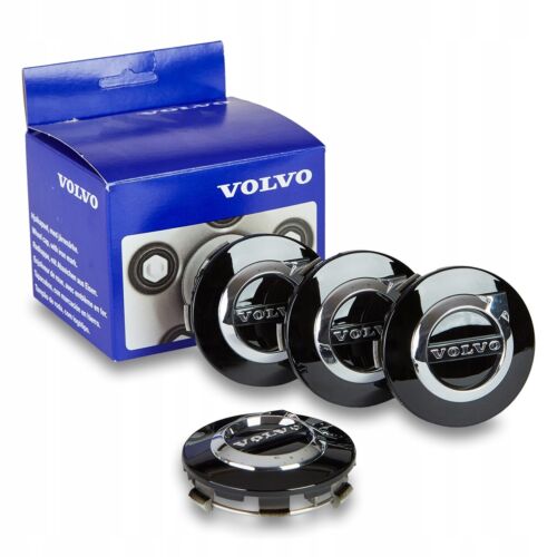 VOLVO XC60 II XC90 V90 V60 S90 XC40 Copricerchi in alluminio nero lucido - Foto 1 di 2