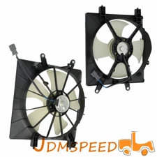 AC Cooling Fan Assembly Set of Radiator&Condenser For 2001-2005 Honda Civic 1.7L