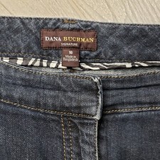 Jean Femme Dana Buchman Taille 12 Droit Stretch Clouté - Lavage Foncé, Jambe 32 Pouces