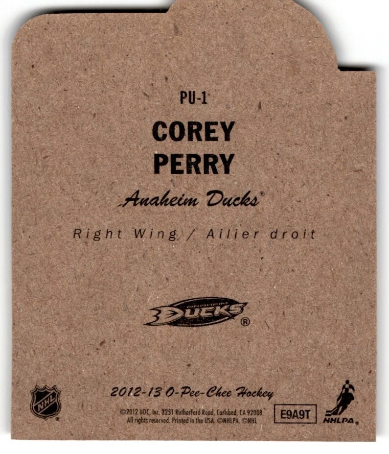Corey Perry 2012-13 O-Pee-Chee Pop Ups #PU-1 Anaheim Ducks - Image 2 of 2