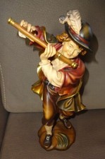 Holzfigur Querflötenspieler Südtirol 30 cm holz geschnitzt bemalt 