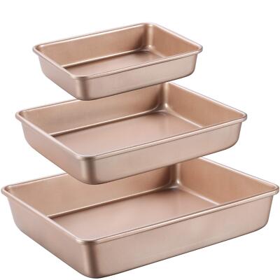 Deep Baking Pans Sets Nonstick,Baking Sheets for Oven,Bakeware Rectangular Cake