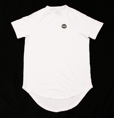 Primark Women's Slim FitLongline With Stretch Crewneck T-shirt KD2 White Medium